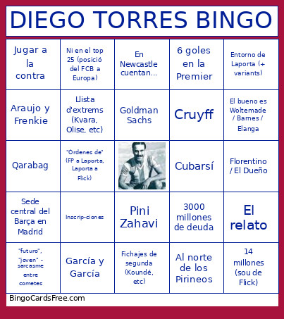 DIEGO TORRES Bingo Card