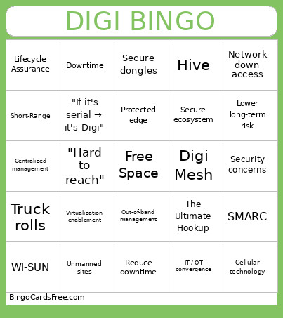 DIGI Bingo Card
