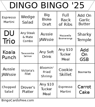 DINGO '25 Bingo Card 4