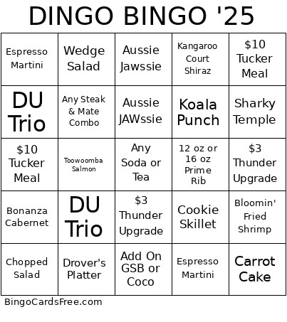 DINGO '25 Bingo Card 3