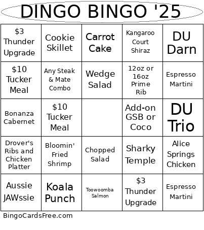 DINGO '25 Bingo Card 2