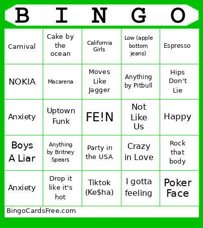 DINNER DANCE Bingo Card