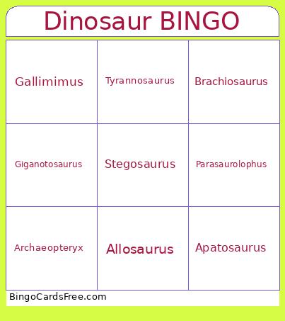 Dinosaur BINGO