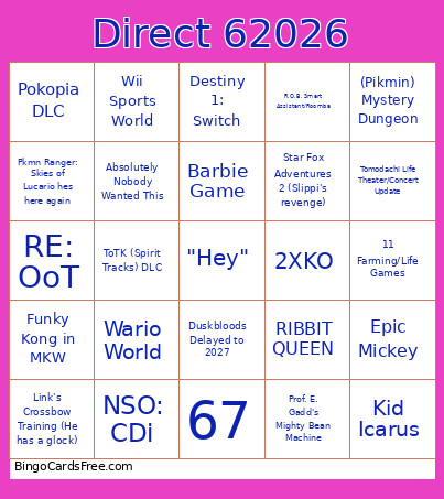 Direct 62026 Bingo Card