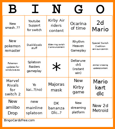 Direct Bingo Card