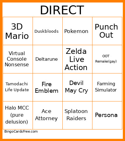 Direct Bingo Card