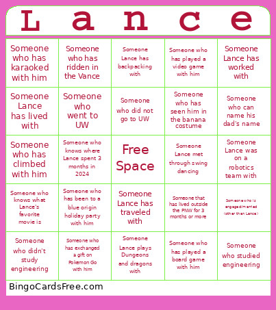 Dirty Thirty Bingo Card