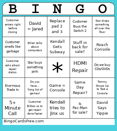 Disc Connection Weekend Bingo Card