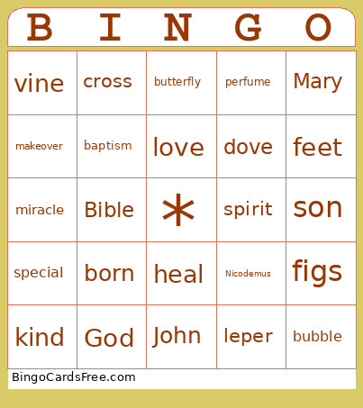 Discovery Kids Bingo Card