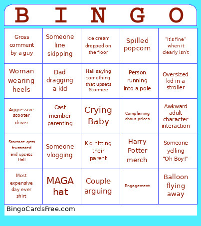 Disney Bingo Card