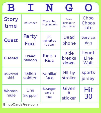 Disney Day Bingo