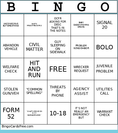 Dispatch Bingo Card
