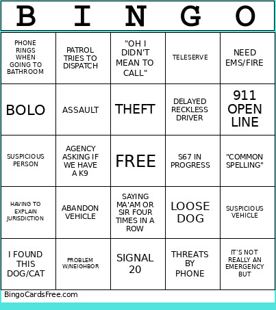 DISPATCH Bingo Card