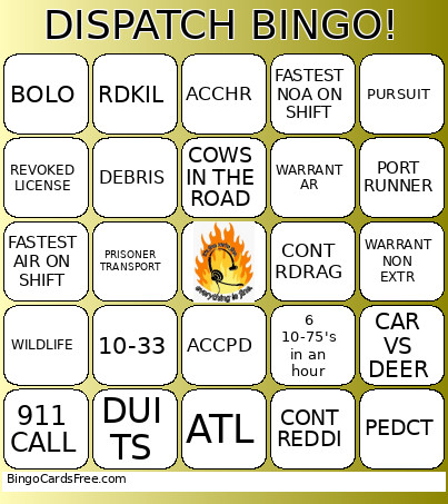 DISPATCH ! Bingo Card
