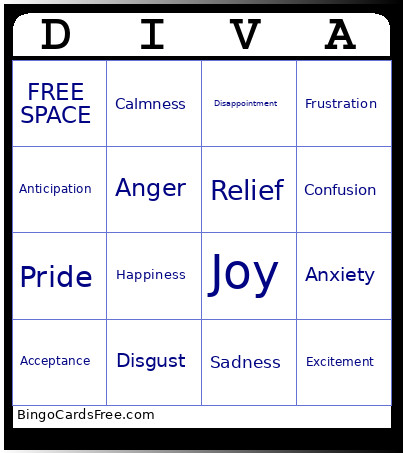 DIVA Bingo Card