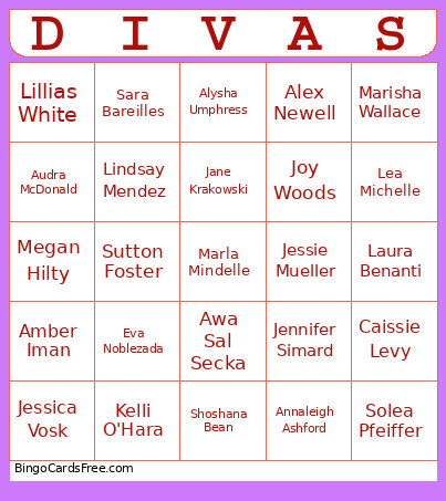Divas Bingo Card