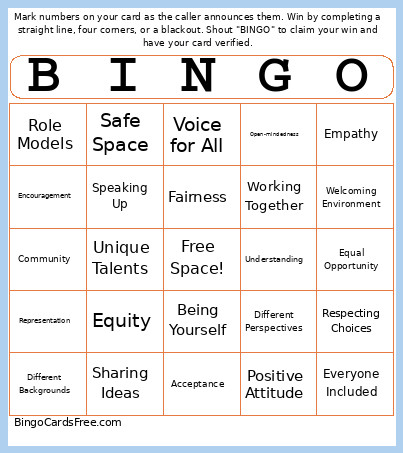 DIVERSITY EQUITY INCLUSION Bingo Card