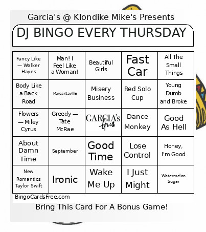 DJ EVERY THURSDAY Bingo Card