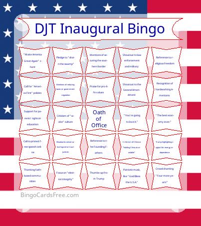 DJT Inaugural Bingo