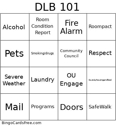 DL Bingo Card