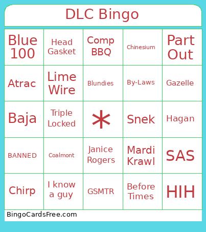 DLC Bingo Card