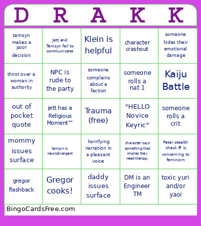 DnD Session Bingo