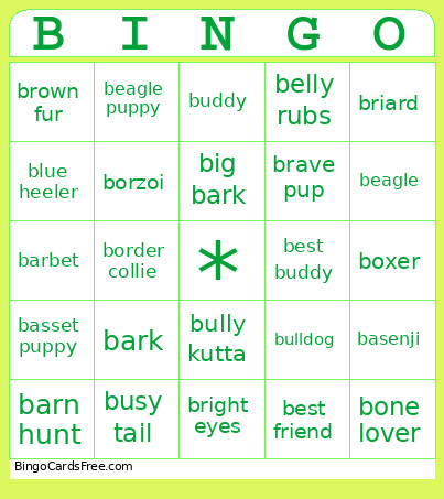Do You Like Dags Bingo Card