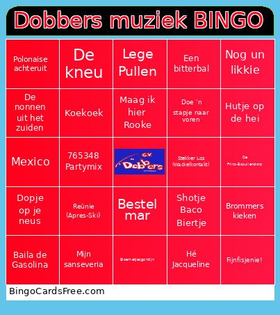 Dobbers Muziek Bingo Card 2