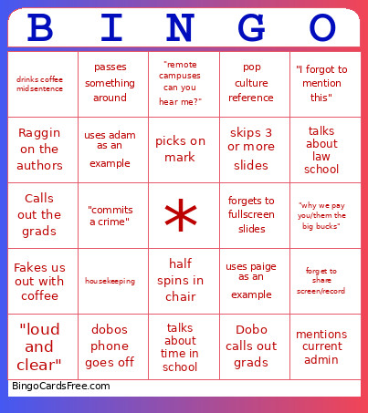 Dobo Bingo Card