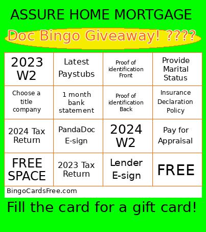 Required Documents Bingo Cards Free Pdf Printable Game, Title: Doc Bingo Giveaway! ????
