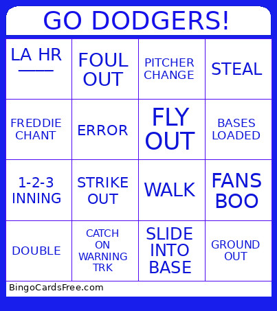 DODGRS 4X4 HR BLUE Bingo Card