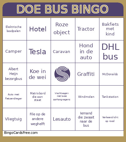 DOE BUS Bingo Card