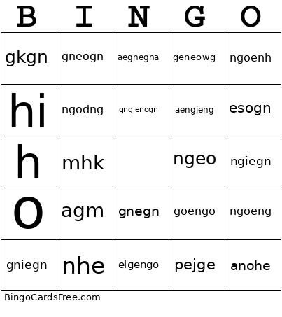 Doehsa Bingo Card
