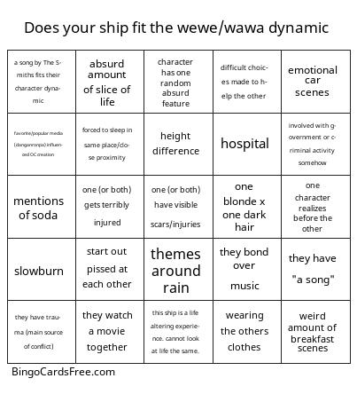 Does your ship fit the wewe/wawa dynamic Bingo Cards Free Pdf Printable Game, Title: Does your ship fit the wewe/wawa dynamic