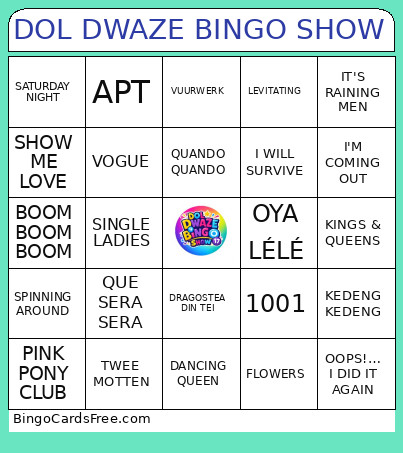 DOL DWAZE SHOW_1 Bingo Card