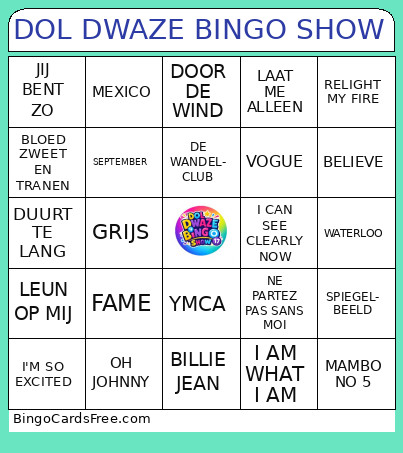 DOL DWAZE SHOW_2 Bingo Card