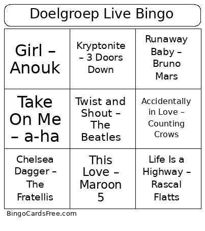Dollars Live Volledig Bingo Card