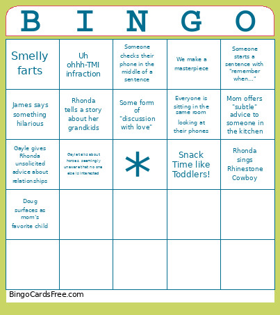 Donnely Bingo Card
