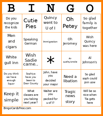 Door County 2026 Bingo Card