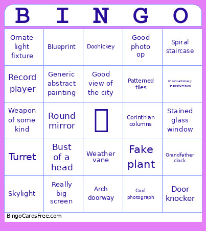 Doors Open Bingo Card