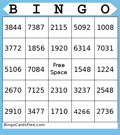 Double Digit Multiplication Quiz Bingo