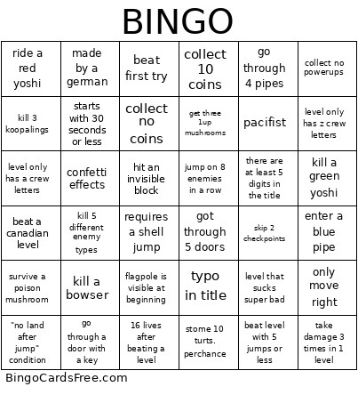 Dougla Bingo Card