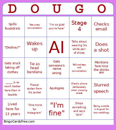 DOUGO Bingo Card