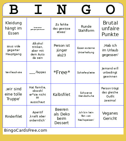 DpD 1 Bingo Card