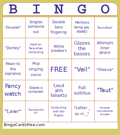 Dr. Bass Bingo Card