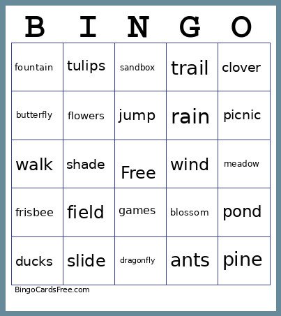 Draft 1 Bingo Card