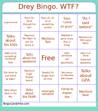 Drey . WTF? Bingo Card
