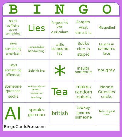 Drfish Bingo Card