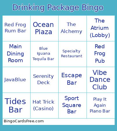 Drinking Package Bingo