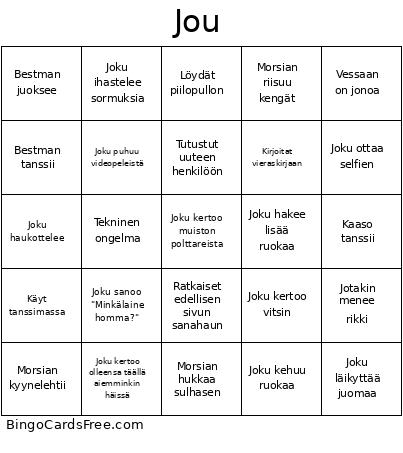 Dsdsa Bingo Card